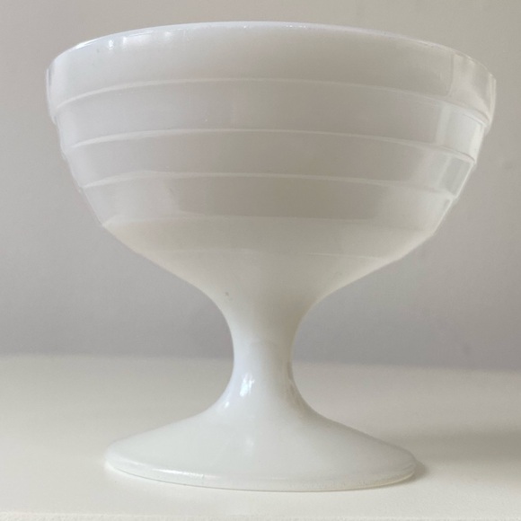 Vintage Platonite Sherbert Dish White Glass Dessert Bowls X2 - Picture 6 of 14